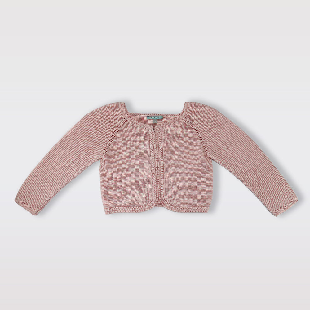 Nanos Baby Girl Pink Quilted Jacket with Faux Fur Collar