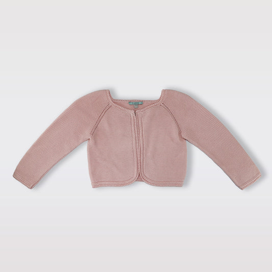 Nanos Baby Girl Pink Quilted Jacket with Faux Fur Collar