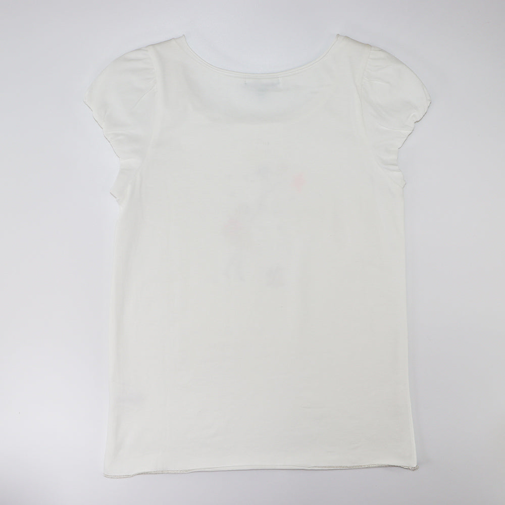 Nanos Baby Designer White Cotton Graphic Tee for 10 Years
