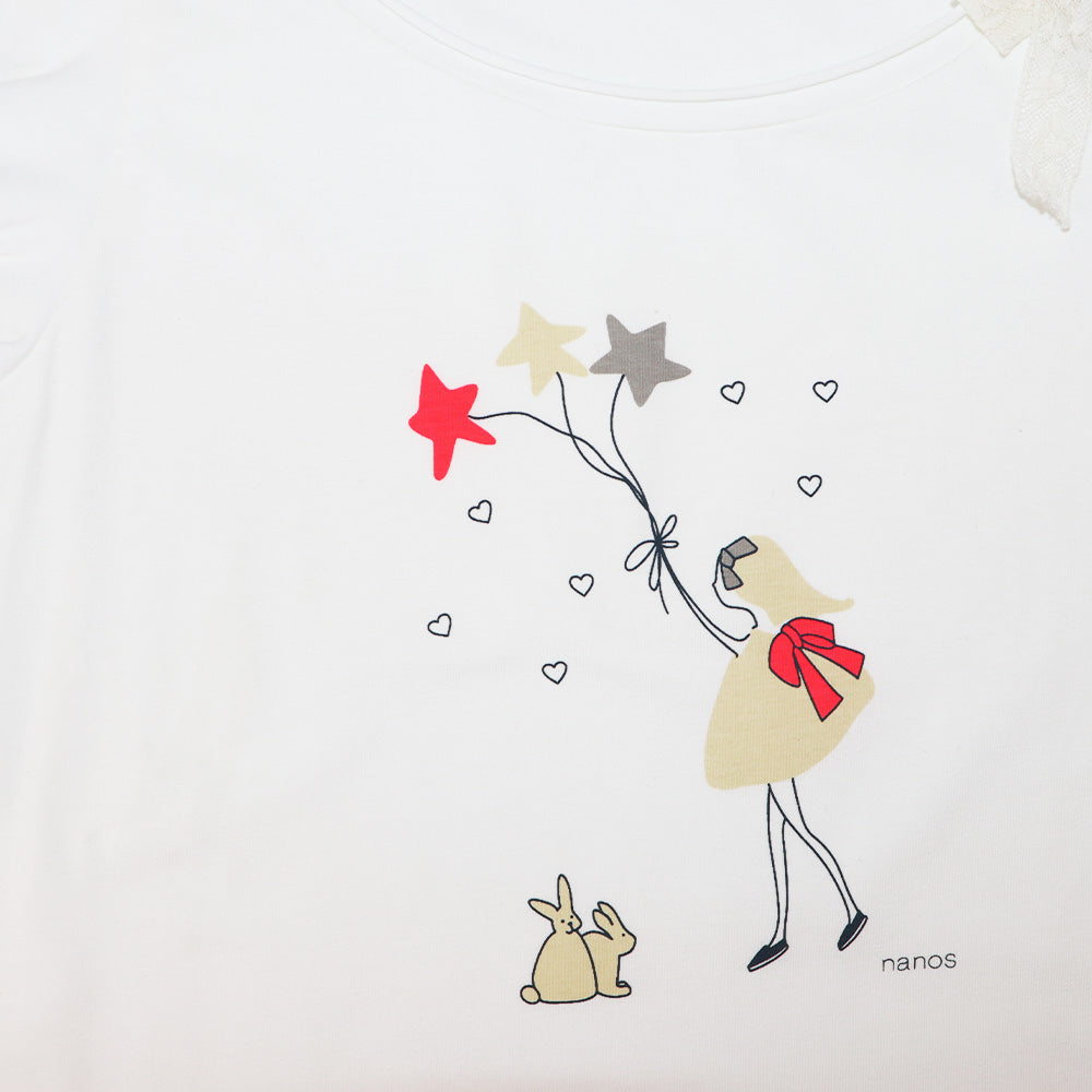 Nanos Baby Designer White Cotton Graphic Tee for 10 Years
