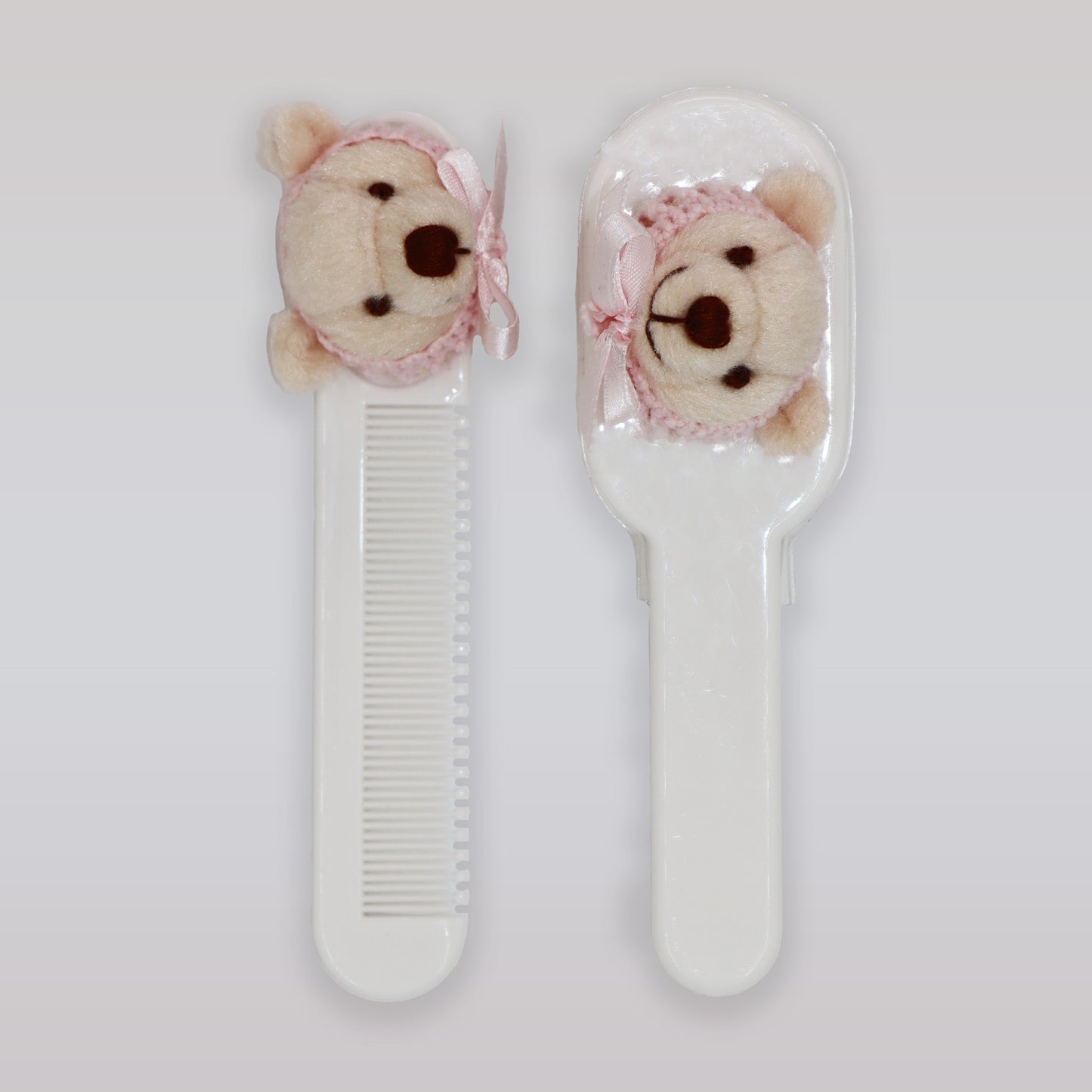 Pasito a Pasito Soft Baby Brush and Comb Set Pink Bear