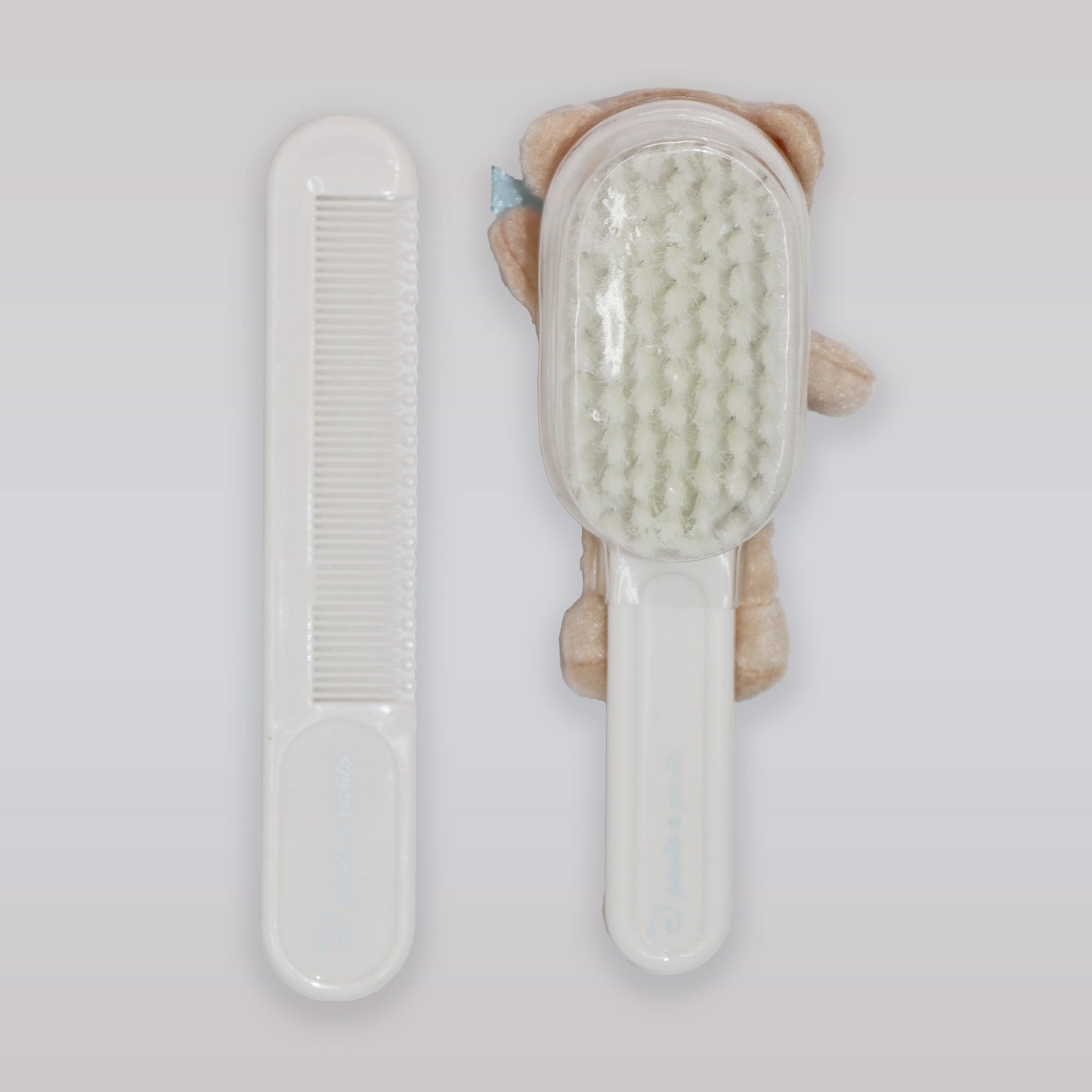 Pasito a Pasito Soft Baby Brush and Comb Blue Bear Set