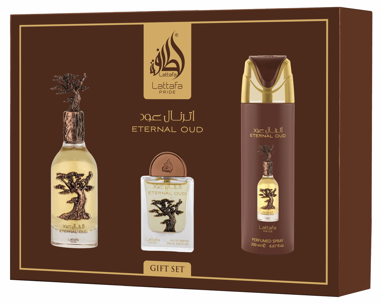 Lattafa Pride Eternal Oud 3-Piece Luxury Fragrance Gift Set