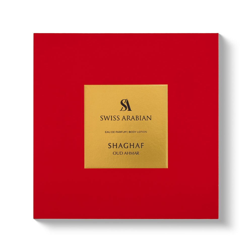 Swiss Arabian Shaghaf Oud Ahmar Perfume Body Lotion Gift Set