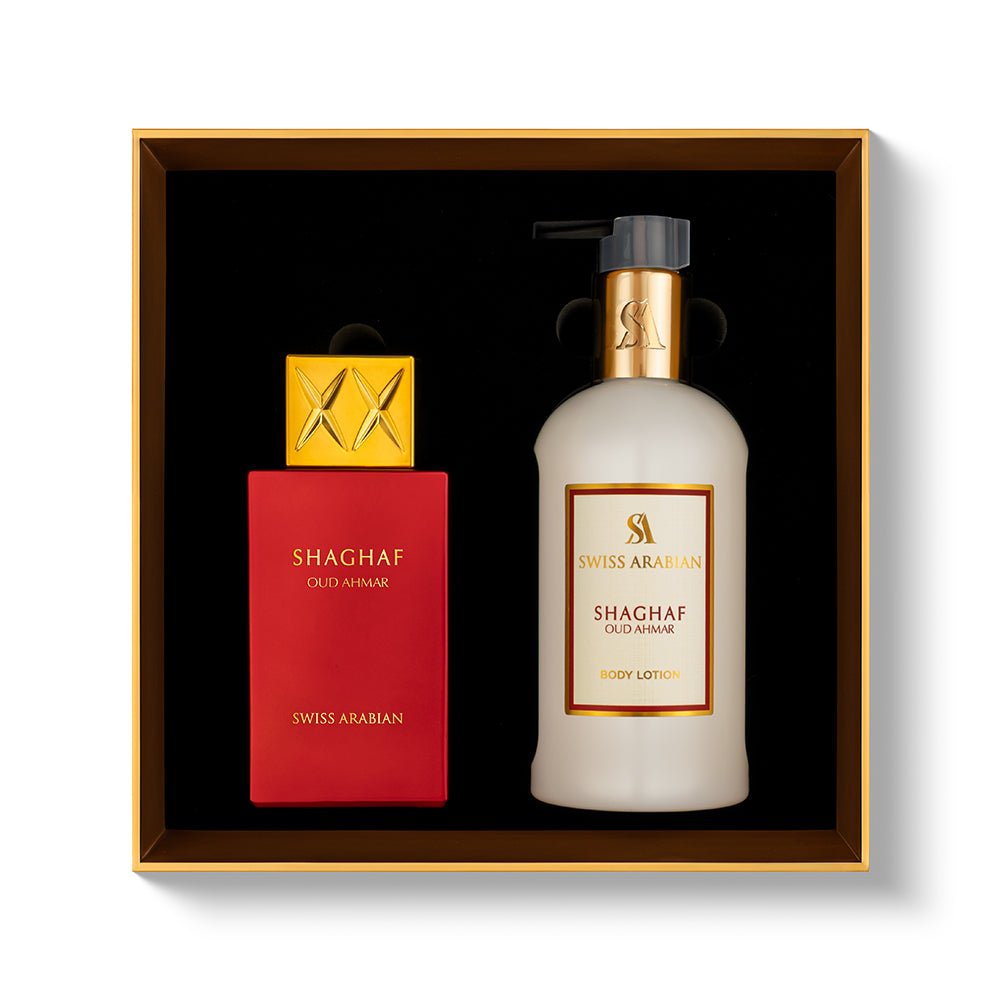 Swiss Arabian Shaghaf Oud Ahmar Perfume Body Lotion Gift Set