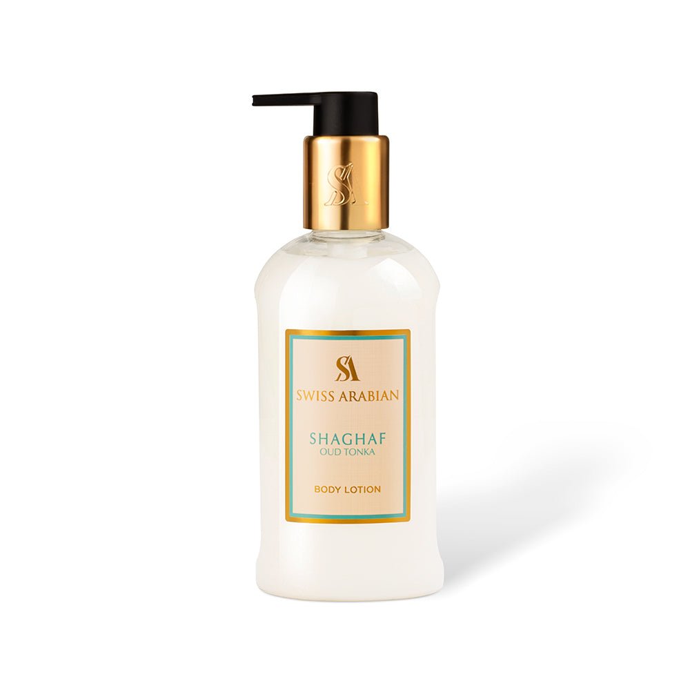 Swiss Arabian Shaghaf Oud Tonka Eau de Parfum and Lotion Set