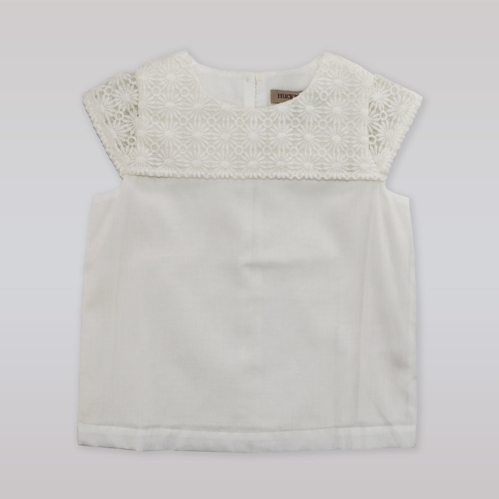 Hucklebones Girls Blush Pink Ruffle Shell Sleeveless Fashion Top