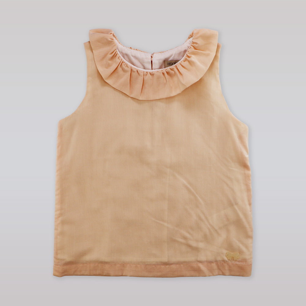 Hucklebones Girls Daisy Print White Sleeveless Shell Top