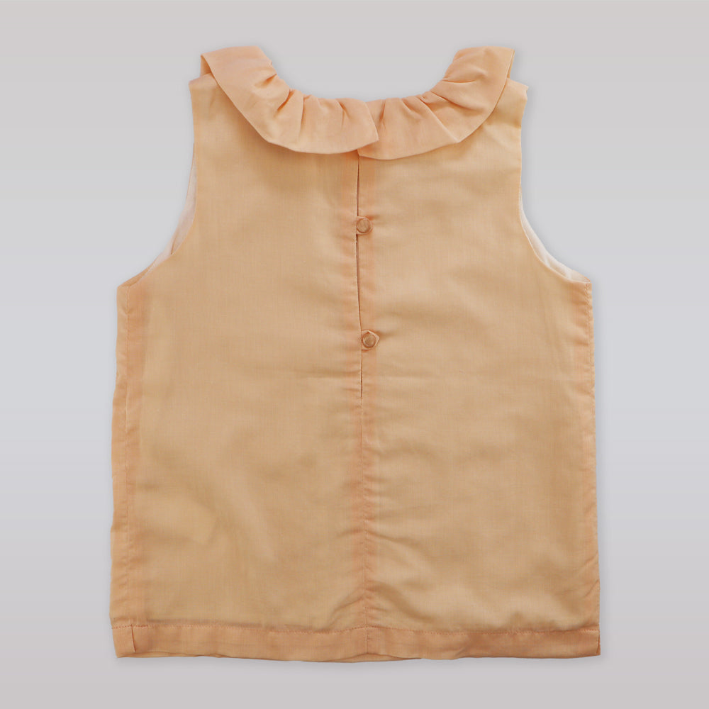 Hucklebones Girls Daisy Print White Sleeveless Shell Top
