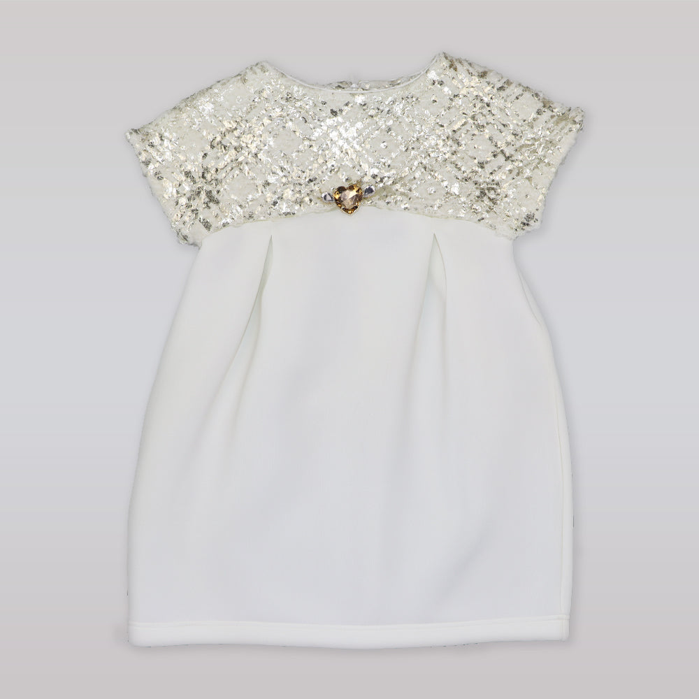 La Stupenderia Girls Swarovski Crystal Waist Elegant Shaped Party Dress