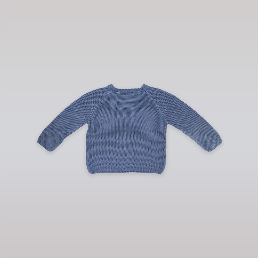 Nanos Navy Blue Knit Jersey Baby Sweater for Toddlers