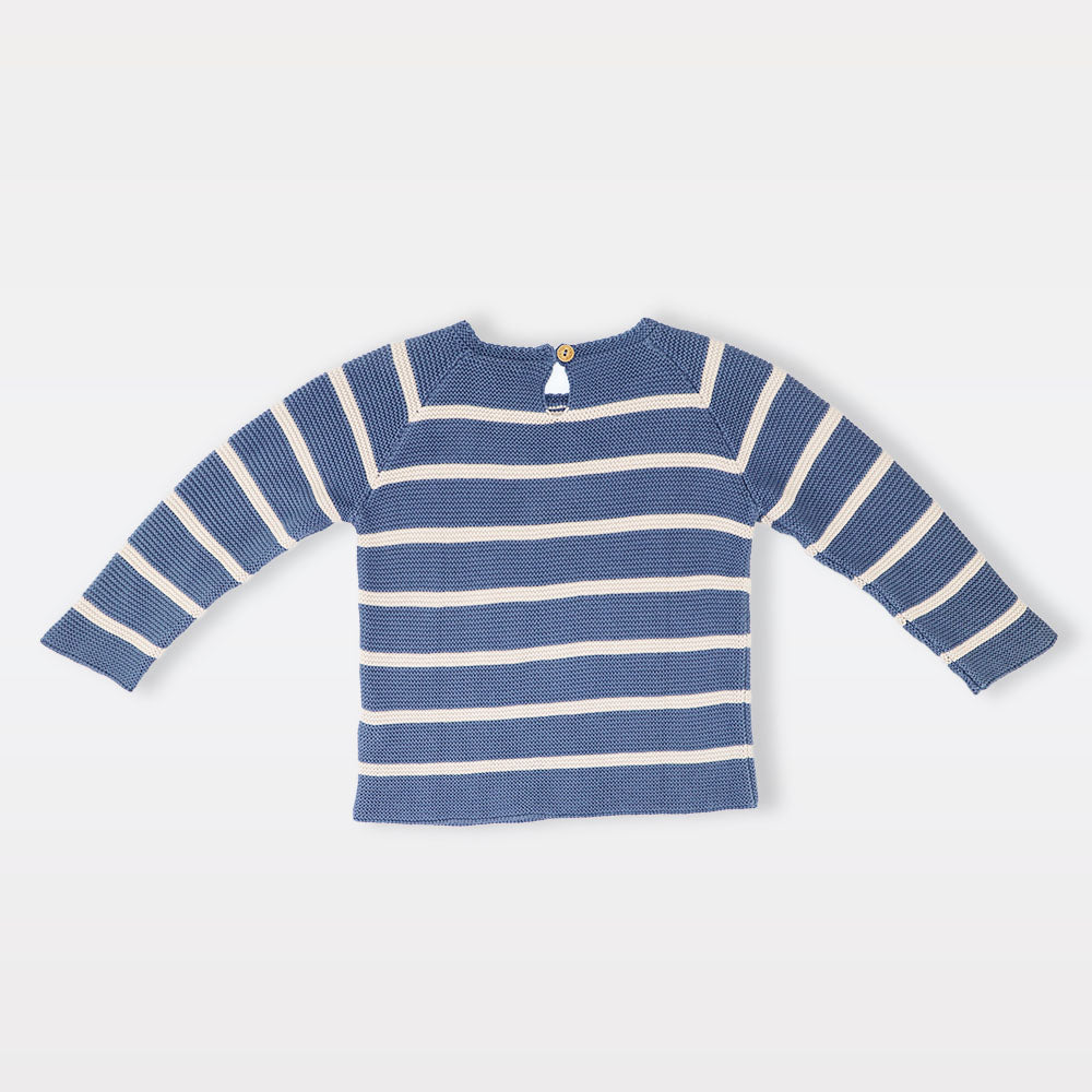 Nanos Baby Soft Knit Jersey Sweater with Rabbit Graphic