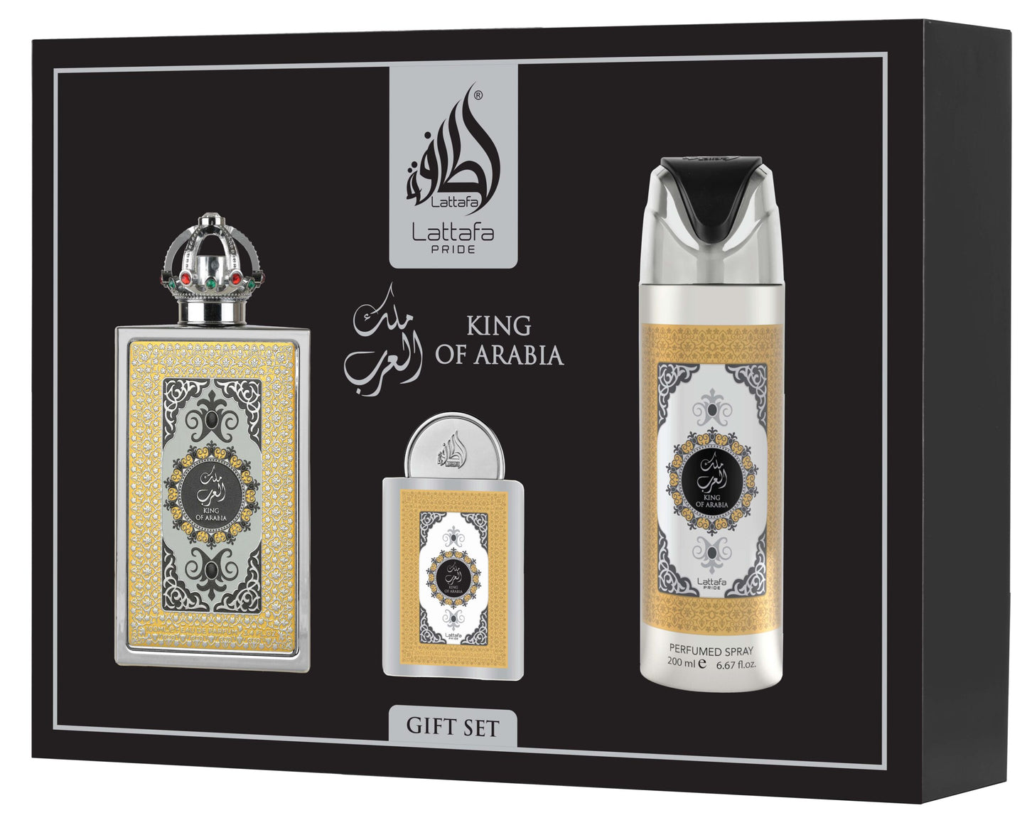 Lattafa King Of Arabia Luxury 3-Piece Fragrance Gift Set