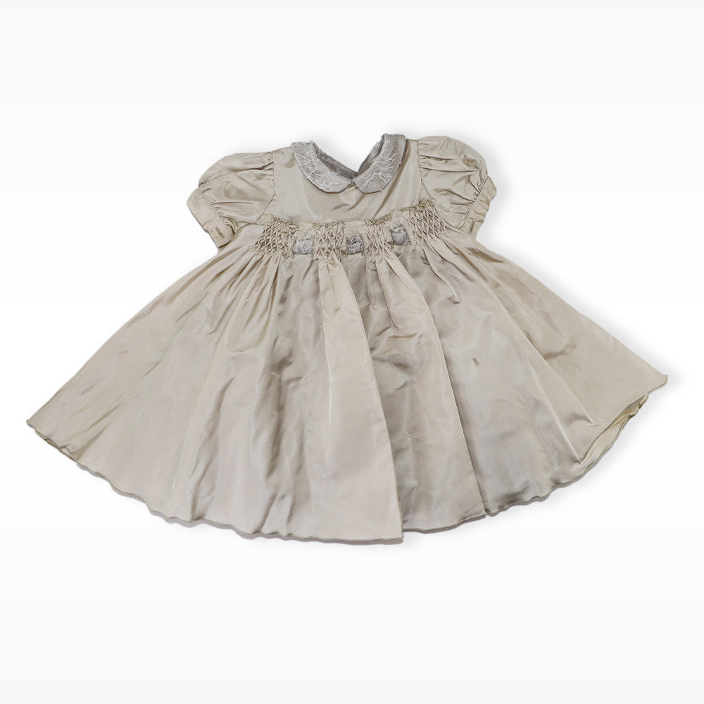 Elegant La Stupenderia Hand Smocked Embroidered Cotton Baby Party Dress