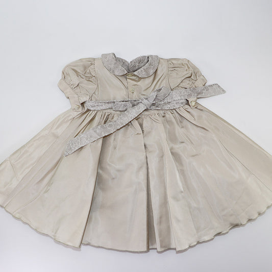 Elegant La Stupenderia Hand Smocked Embroidered Cotton Baby Party Dress