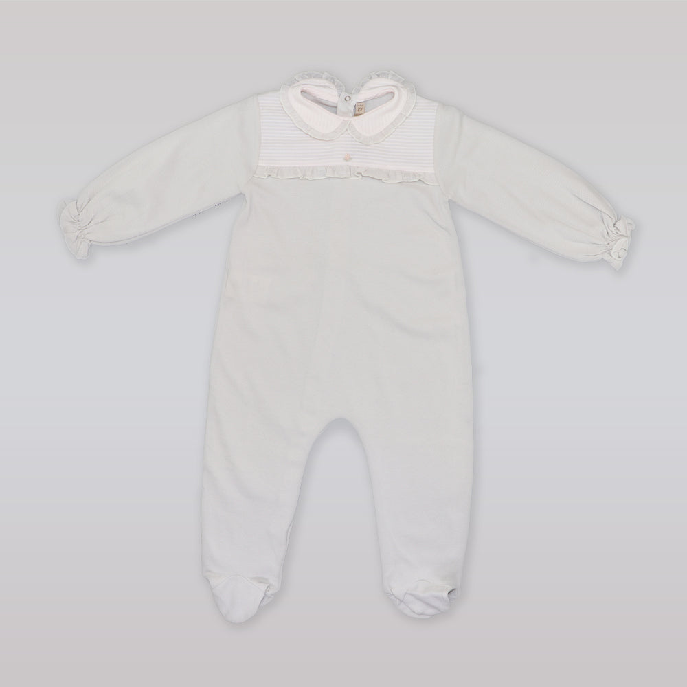 La Stupenderia Luxury Baby Grey and Blue Long Sleeve Romper