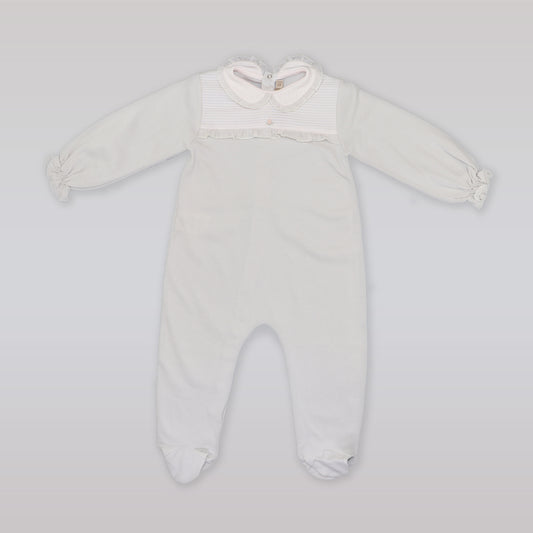 La Stupenderia Luxury Baby Grey and Blue Long Sleeve Romper