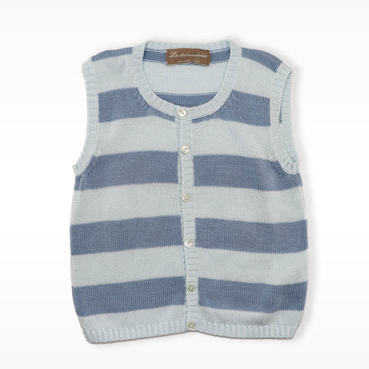 La Stupenderia Light Blue Striped V-Neck Long Sleeve Knit Sweater