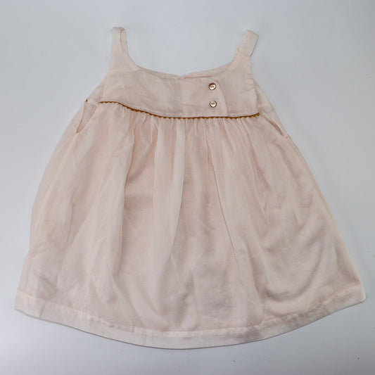 Les Enfantines Moin Blouse Sleeveless Pink Voile Girls Top