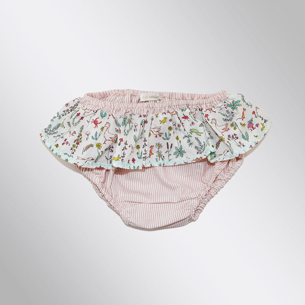 Les Enfantines Pink Liberty Check Cotton Baby Bloomer Shorts
