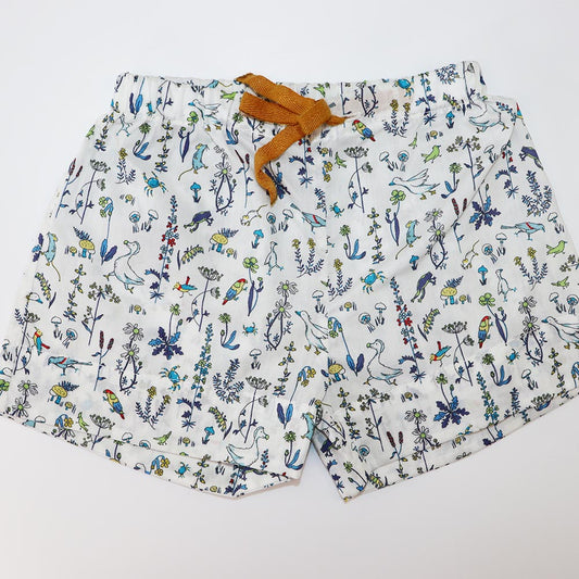 Les Enfantines Blue Birch Print Boys Denim Beach Shorts