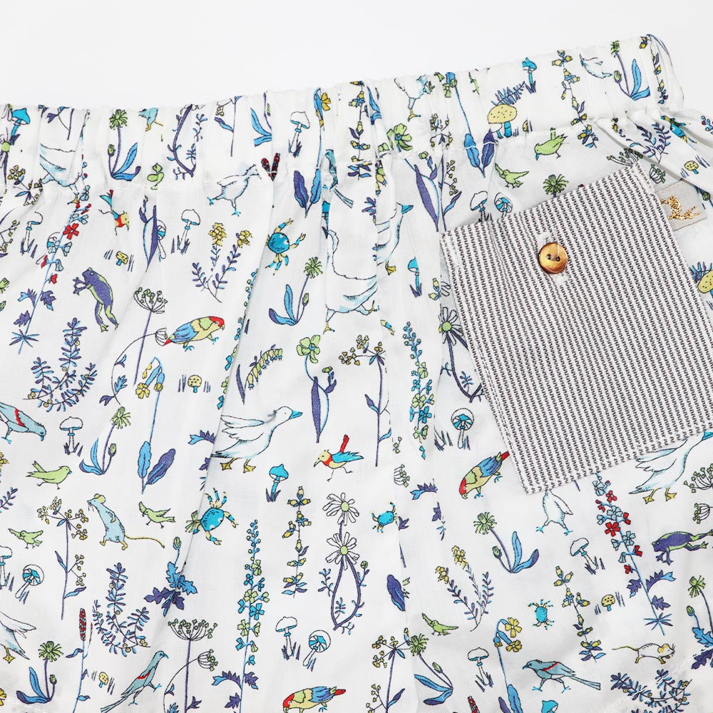 Les Enfantines Blue Birch Print Boys Denim Beach Shorts