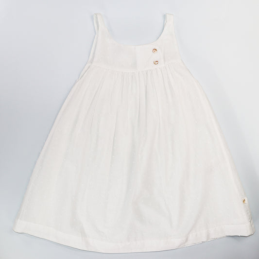 Les Enfantines White Moin Dress with Delicate Pattern Details
