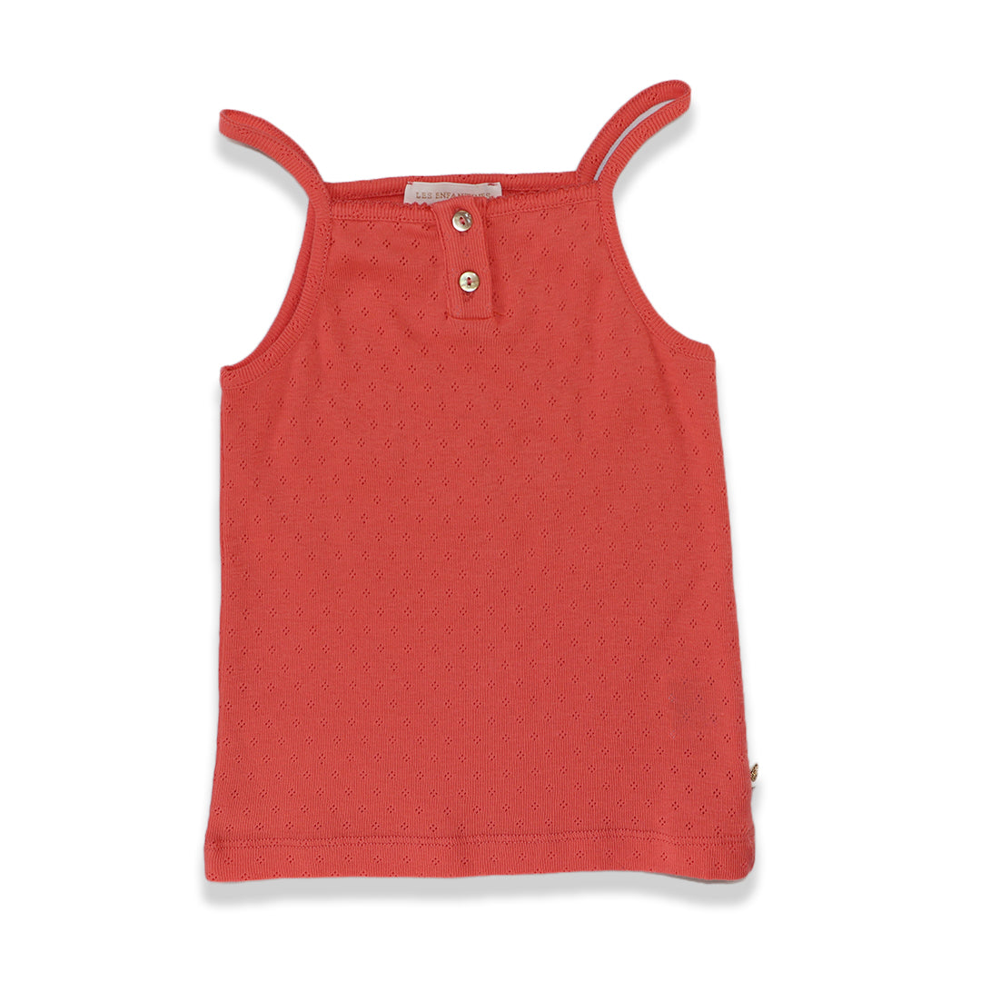 Les Enfantines Girls Pink Coral Sleeveless Tank Top Shirt