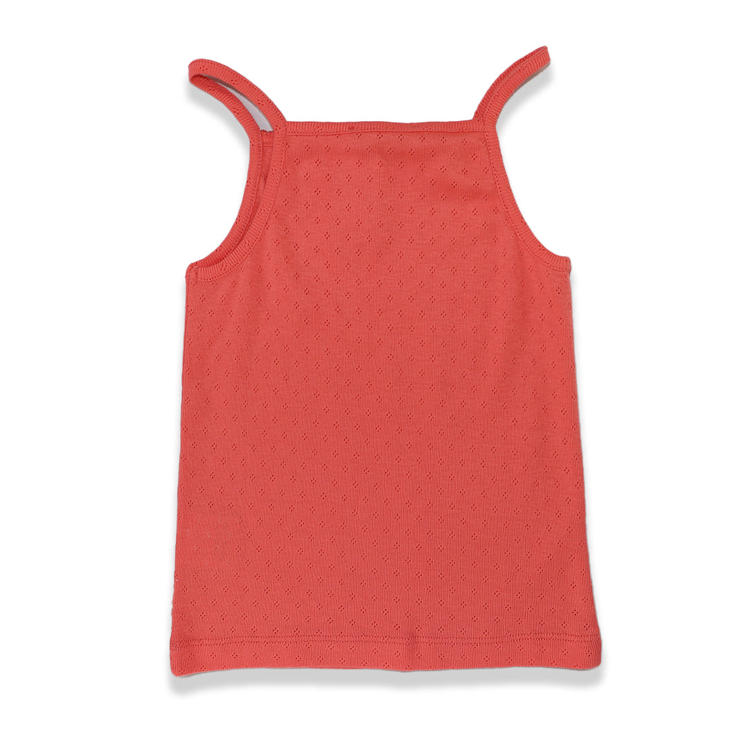 Les Enfantines Girls Pink Coral Sleeveless Tank Top Shirt
