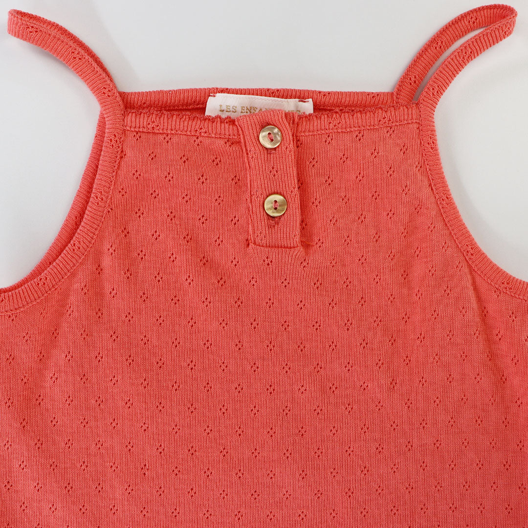 Les Enfantines Girls Pink Coral Sleeveless Tank Top Shirt