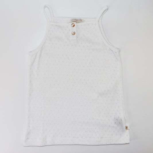 Les Enfantines Girls White Cotton PHQ Sleeveless Tank Top Shirt