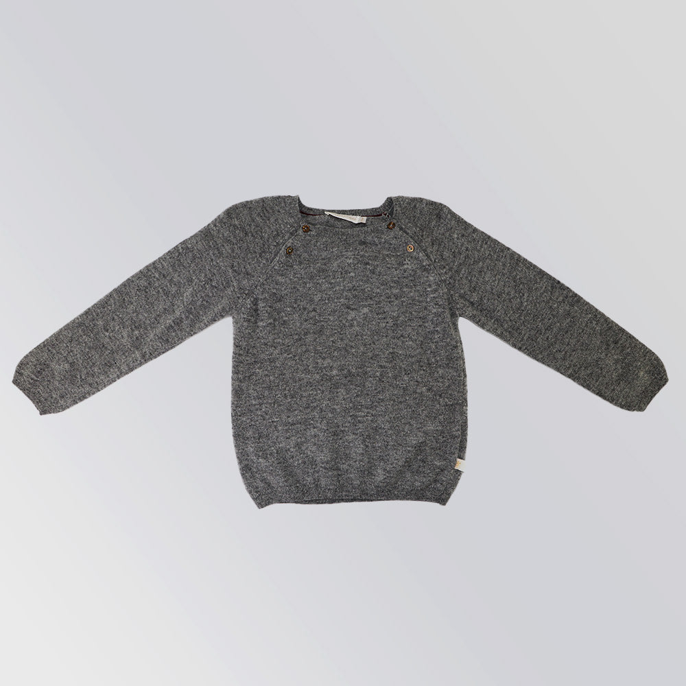 Les Enfantines Milk White Tortue Knit Baby Pull Over Sweater
