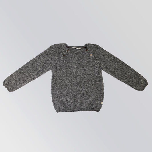 Les Enfantines Milk White Tortue Knit Baby Pull Over Sweater