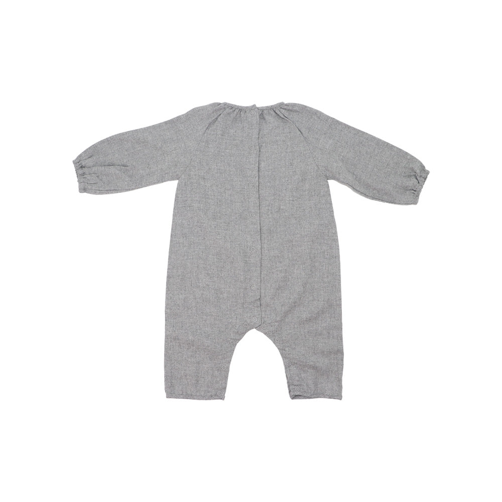 Les Enfantines Baby Boys Corneiller Blue Flannel Romper Outfit