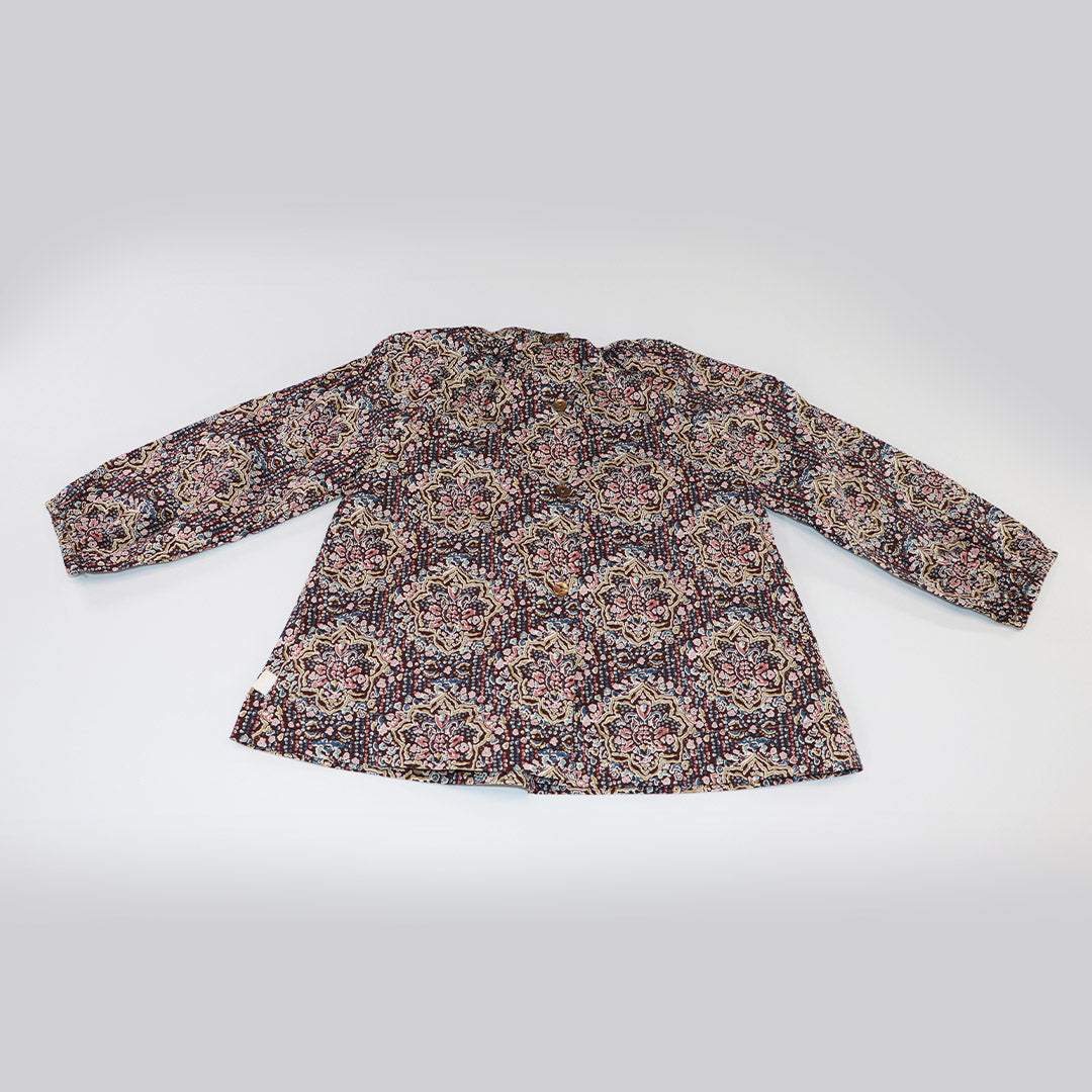 Elegant Les Enfantines Corneille Blouse Templar Print Baby Girl Top