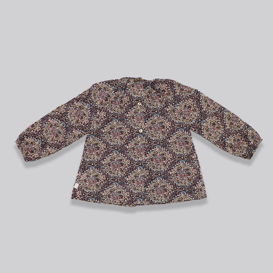 Elegant Les Enfantines Corneille Blouse Templar Print Baby Girl Top