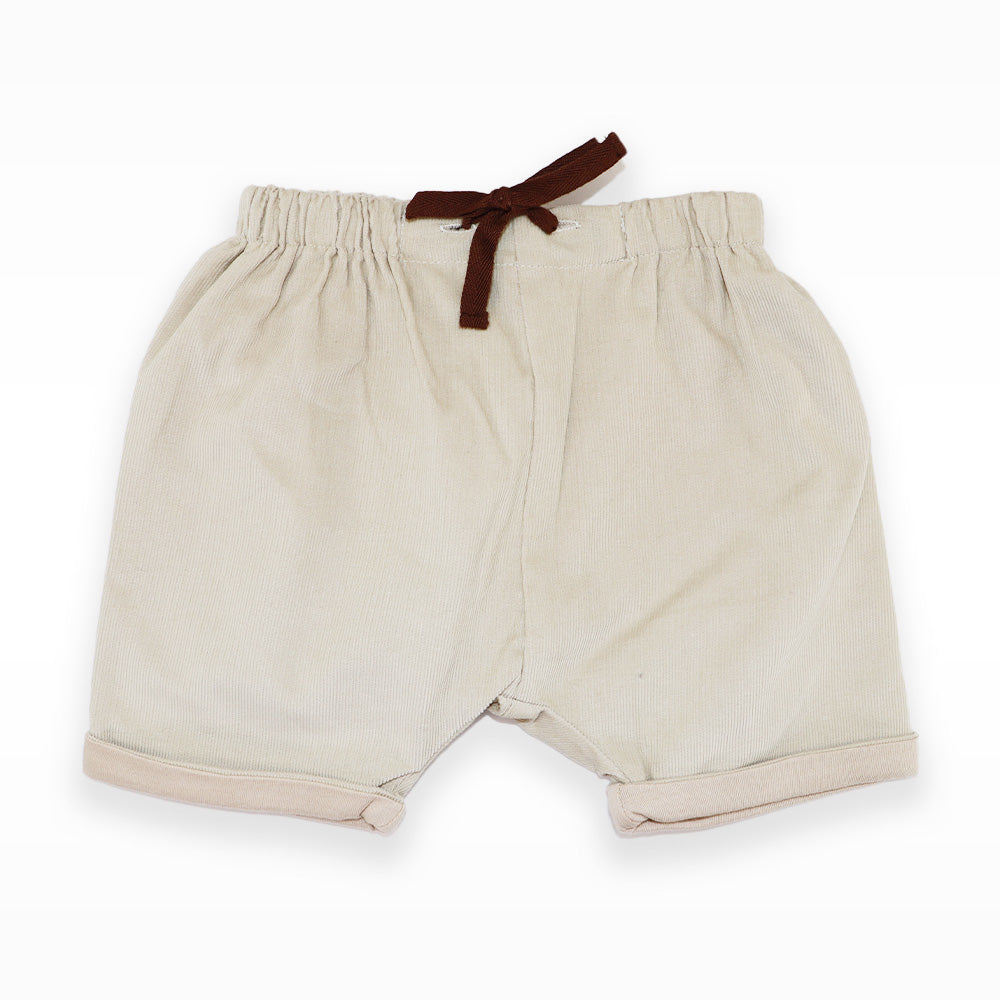 Les Enfantines Beige Toucan Print Cotton Baby Shorts for Boys