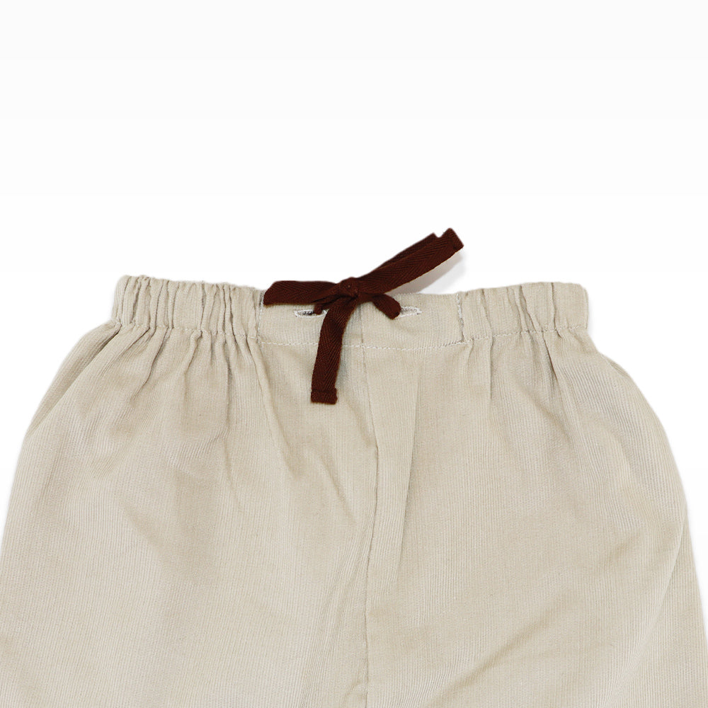 Les Enfantines Beige Toucan Print Cotton Baby Shorts for Boys