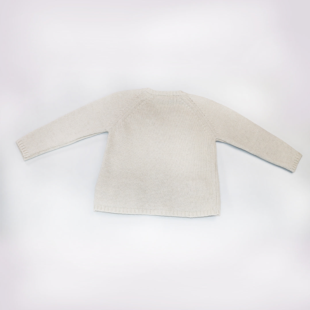 Classic Pearl Gray Les Enfantines Hanneton Baby Knit Cardigan