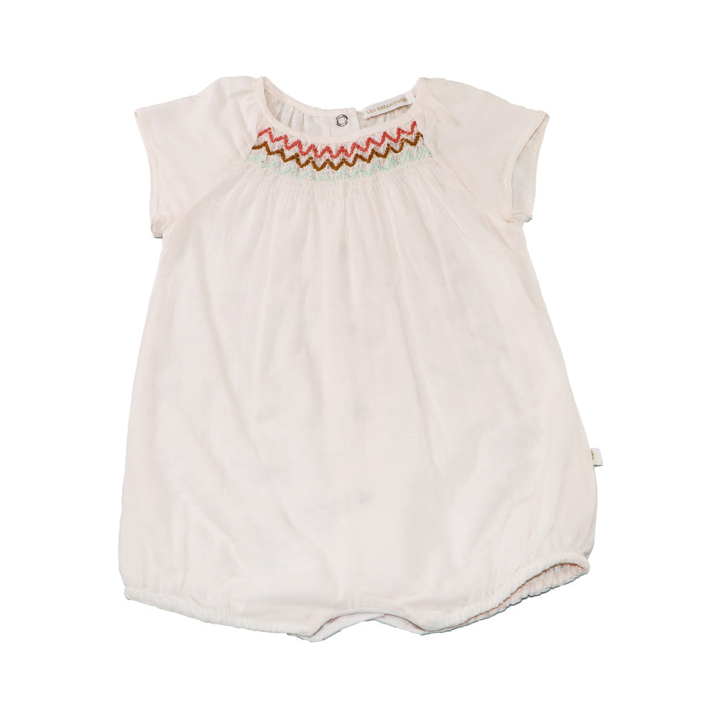 Les Enfantines Baby Girl Pink Voal Corneil Romper 6 Months