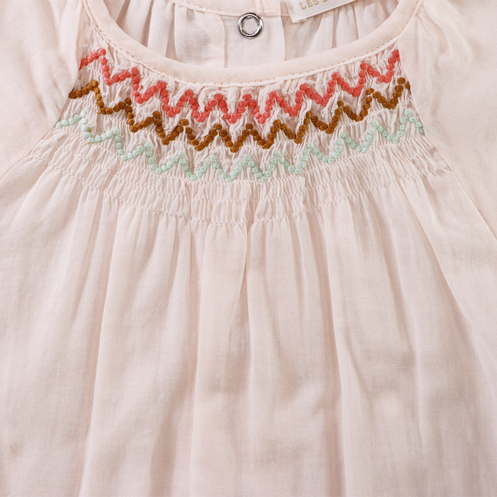 Les Enfantines Baby Girl Pink Voal Corneil Romper 6 Months