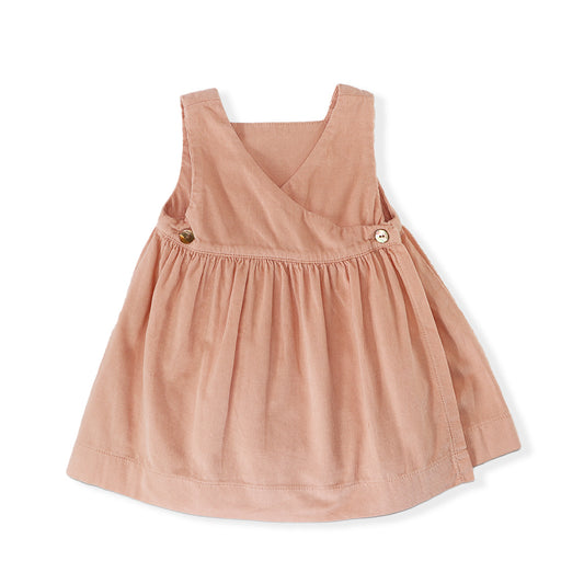 Les Enfantines Baby Girls Pink Corduroy Papillon Butterfly Dress