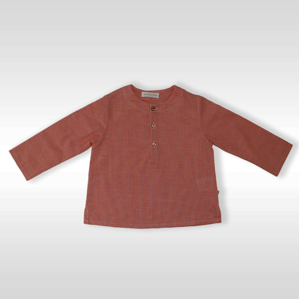 Les Enfantines Girls Bourdon Gingham Blouse in Oran Vichy