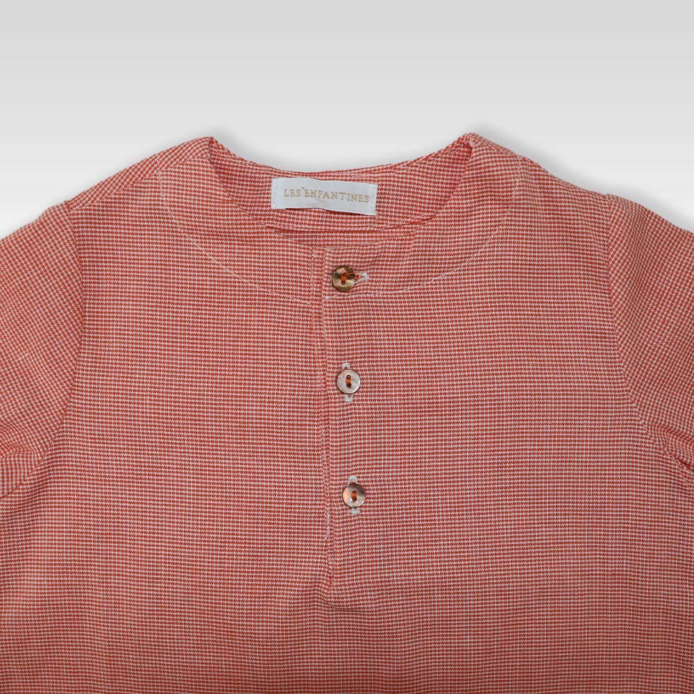 Les Enfantines Girls Bourdon Gingham Blouse in Oran Vichy