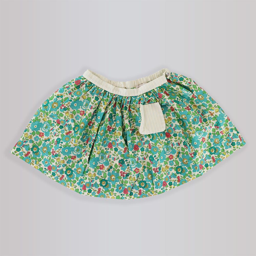 Les Enfantines Alouette Girls Liberty Besty Floral Cotton Print Skirt