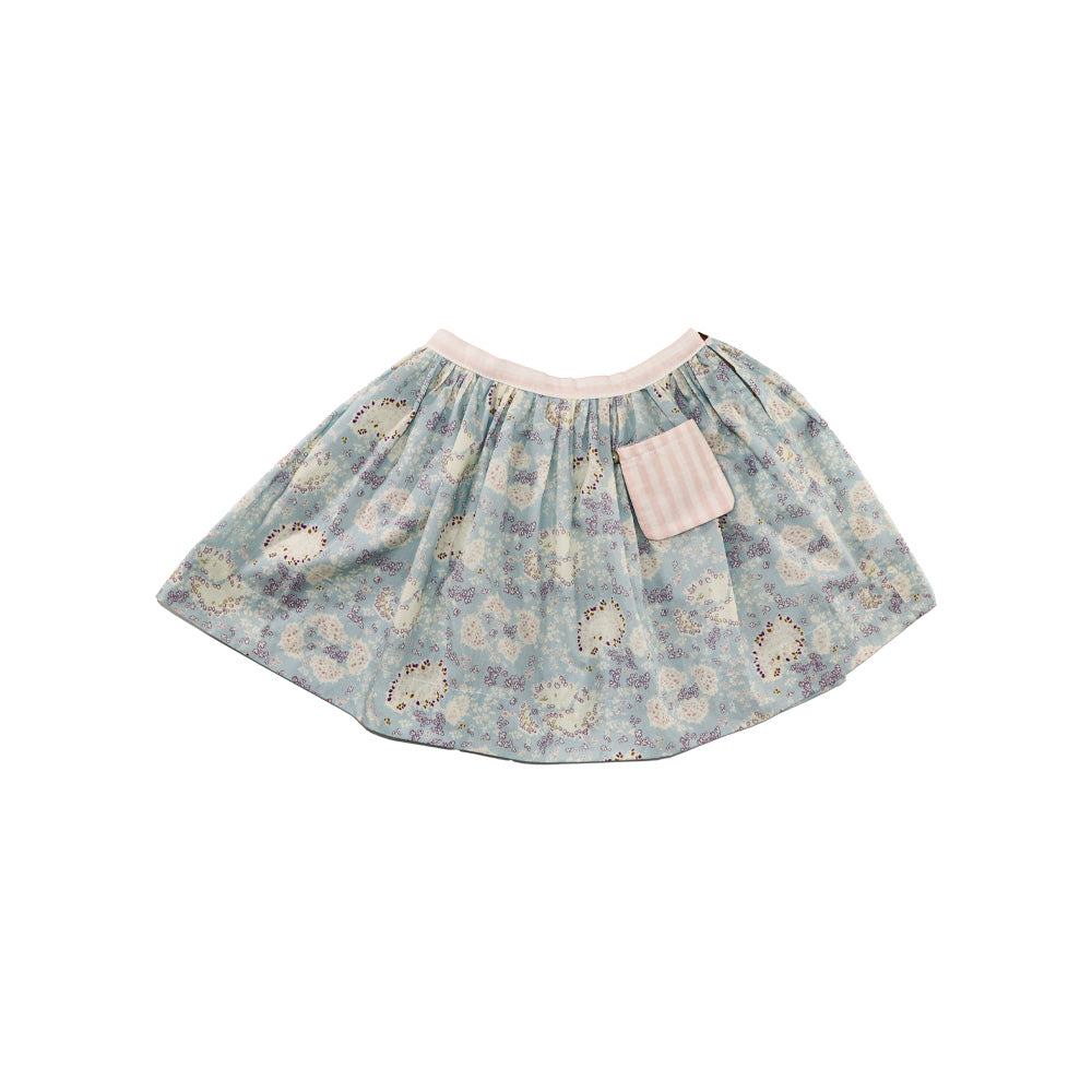 Les Enfantines Alouette Liberty Sea Green Floral Cotton Kids Dress