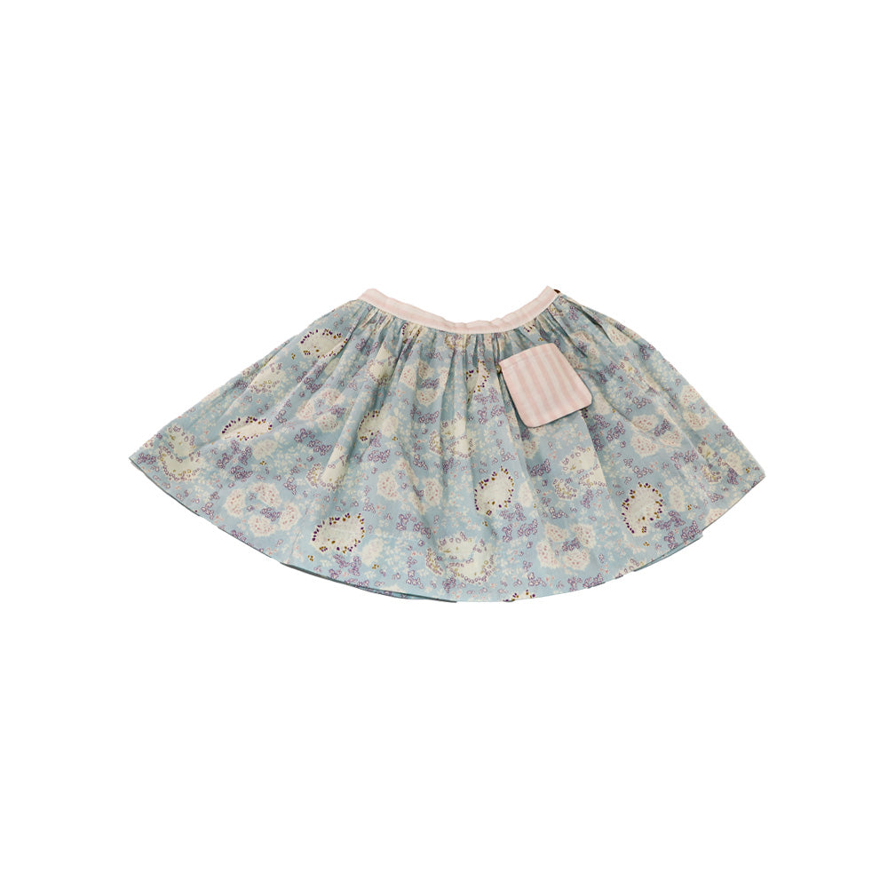 Les Enfantines Alouette Liberty Sea Green Floral Cotton Kids Dress