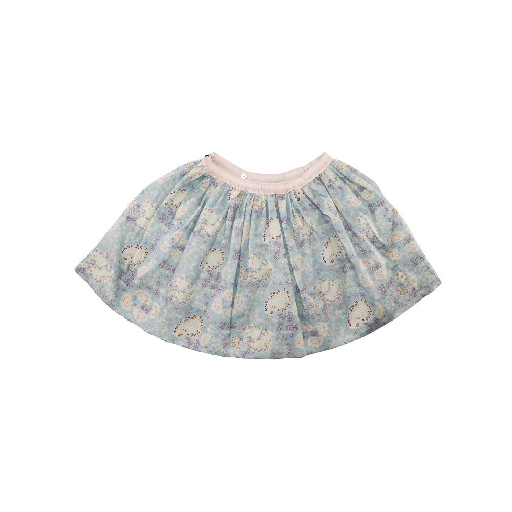 Les Enfantines Alouette Liberty Sea Green Floral Cotton Kids Dress