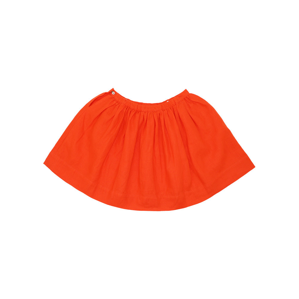 Les Enfantines Alouette Lipstick Red Designer Girls Cotton Dress