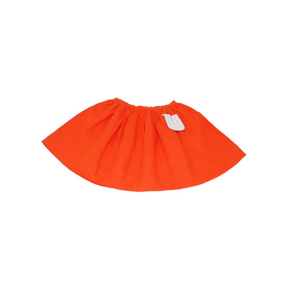 Les Enfantines Alouette Lipstick Red Designer Girls Cotton Dress